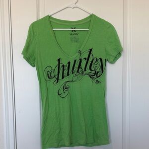 Hurley Women's Vibrant Green V-Neck Tee
